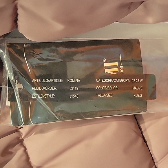 NWT YMI Collection Quilted Puffer Coat Jacket Fur Hood Mauve (Pink) Size XL - Picture 4 of 6